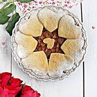 Walentynkowa tarta z prażonymi jabłkami