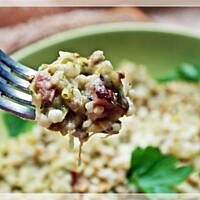 serowe risotto z mięsem mielonym