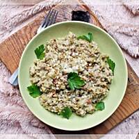 serowe risotto z mięsem mielonym