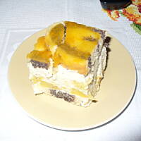 Tort serowo makowy z karmelizowanymi jabłkami