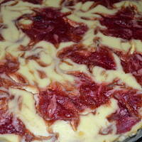 Sernik rabarbarowo - wiśniowy