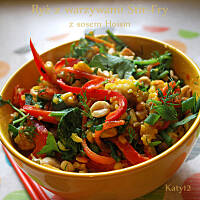 Ryż z warzywami stir-fry z sosem hoisin