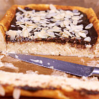 Mazurek sernikowy z czekoladą