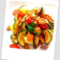 Chrupiące warzywa+kurczak szybki obiad