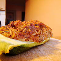 cukinia z indykiem i ryżem