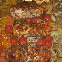 Piersi kurczaka zapiekane z warzywami