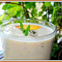 koktajl bananowo brzoskwiiowy babci Małgosi