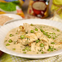 Filet z groszkiem i śmietaną