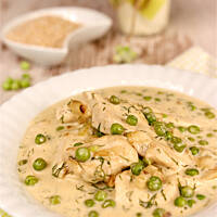 Filet z groszkiem i śmietaną