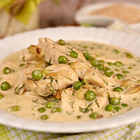 Filet z groszkiem i śmietaną