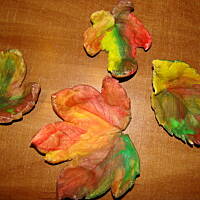 Jesienny liść z masy solnej.