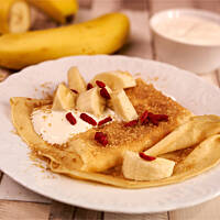 Naleśniki z bananami i nasionami goi