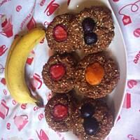 Ciastka bananowo-otrębowe z owocami