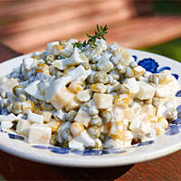 Sałatka z groszku i białek