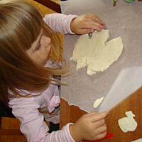 Jesienny liść z masy solnej.