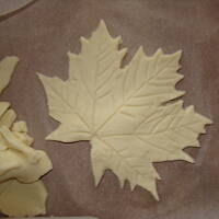 Jesienny liść z masy solnej.