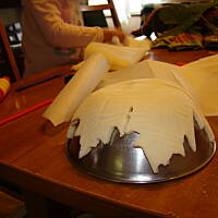 Jesienny liść z masy solnej.