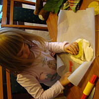 Jesienny liść z masy solnej.