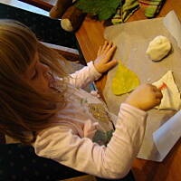 Jesienny liść z masy solnej.