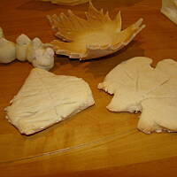 Jesienny liść z masy solnej.