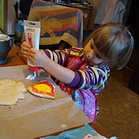 Jesienny liść z masy solnej.