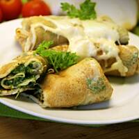 Naleśniki ze szpinakiem i pieczarkami